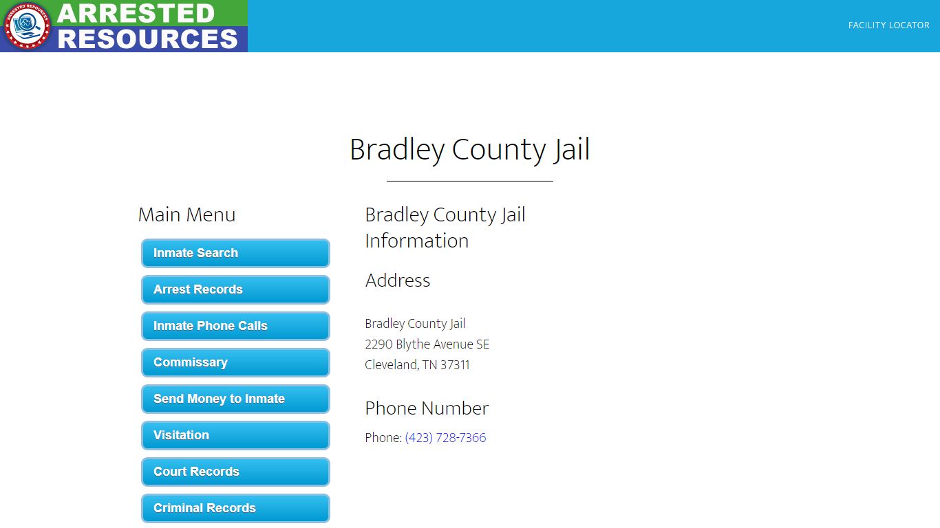 Bradley County Jail - Inmate Search - Cleveland, TN - Arrested Resources