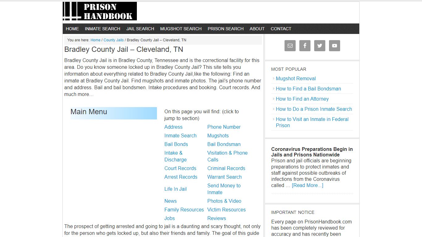 Bradley County Jail – Cleveland, TN - Prison Handbook